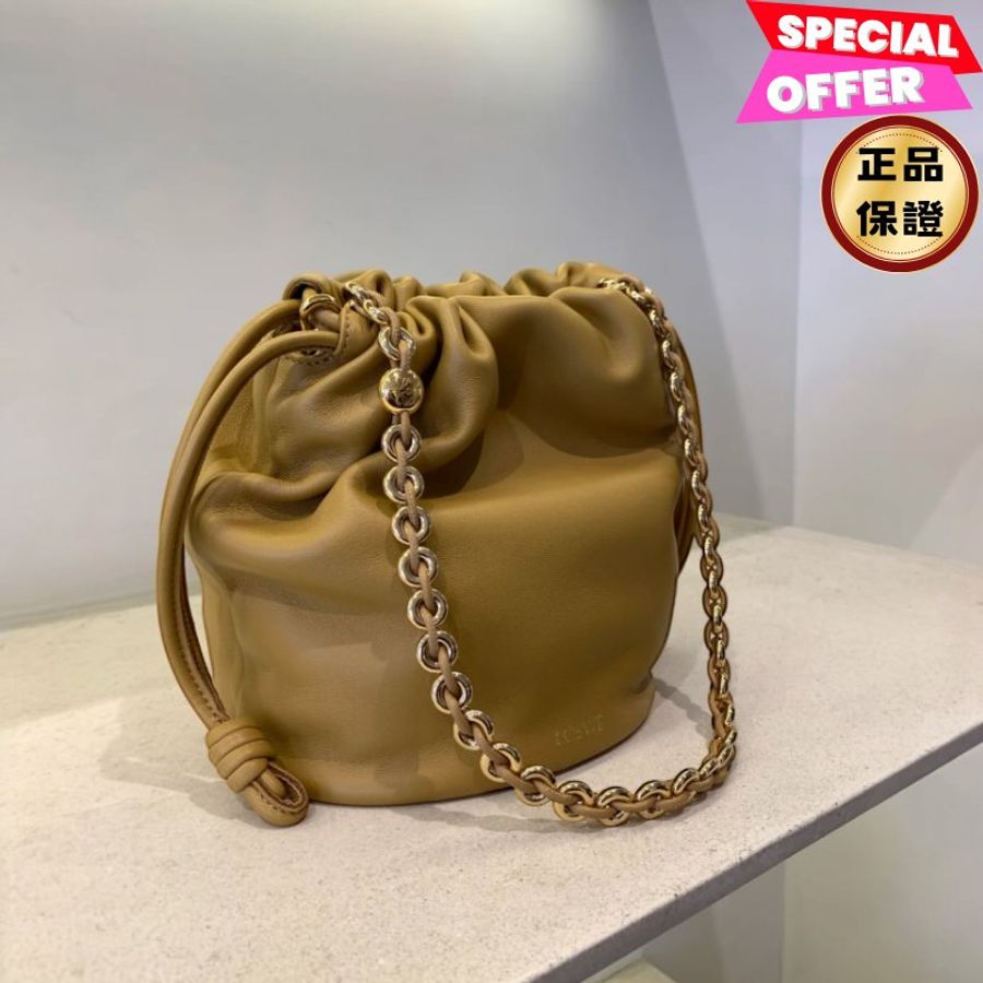 🎉新品好折扣✨Loewe 柔軟小羊皮中款 Flamenco 水桶包 撒哈拉沙漠色-0