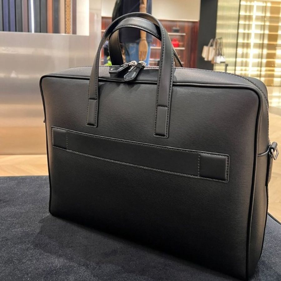 Bally 男款 Mythos 紅白條紋商務公事包 黑色《2024季度★全新商品 》-3