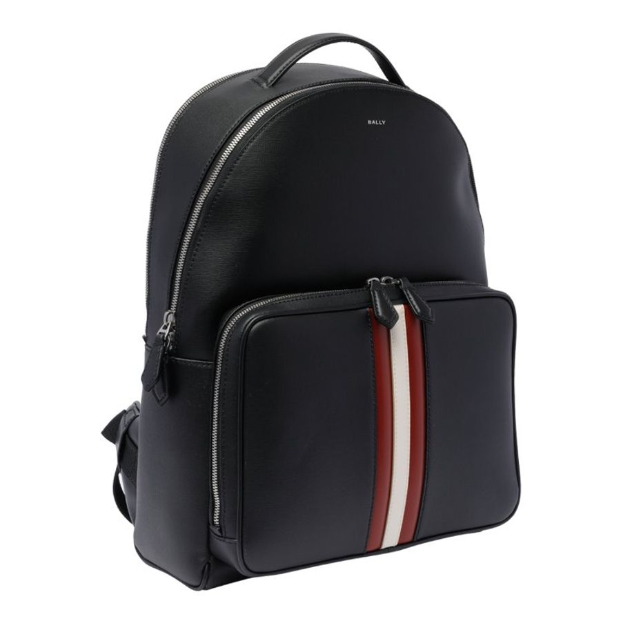 Bally 男款 Mythos 紅白條紋後背包 黑色《2024季度★全新商品 》-6