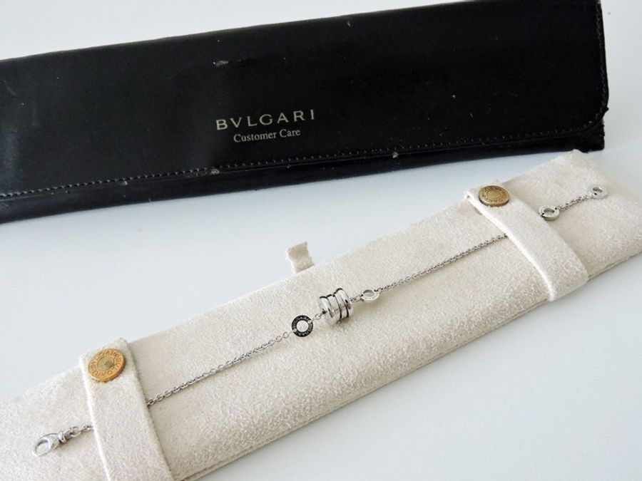 二手 BVLGARI 寶格麗 BULGARI 18K金 白K金 B ZERO.1 手鍊手環-0