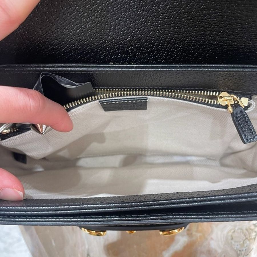 Gucci 1955 馬銜釦 GG帆布及皮革 Horsebit 馬鞍包 黑色《2024季度新品》-9
