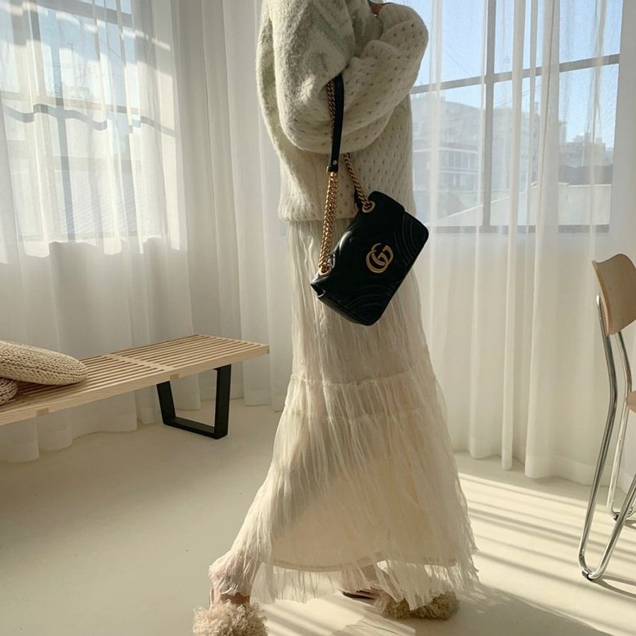 Gucci 446744 迷你衍縫 GG Marmont 包 黑色《當季專櫃正售★全新商品 》-1