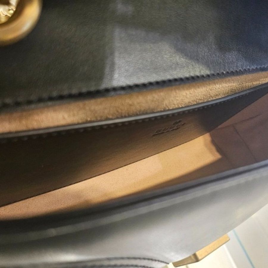 Gucci 446744 迷你衍縫 GG Marmont 包 黑色《當季專櫃正售★全新商品 》-8