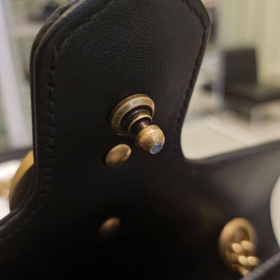 Gucci 446744 迷你衍縫 GG Marmont 包 黑色《當季專櫃正售★全新商品 》-9