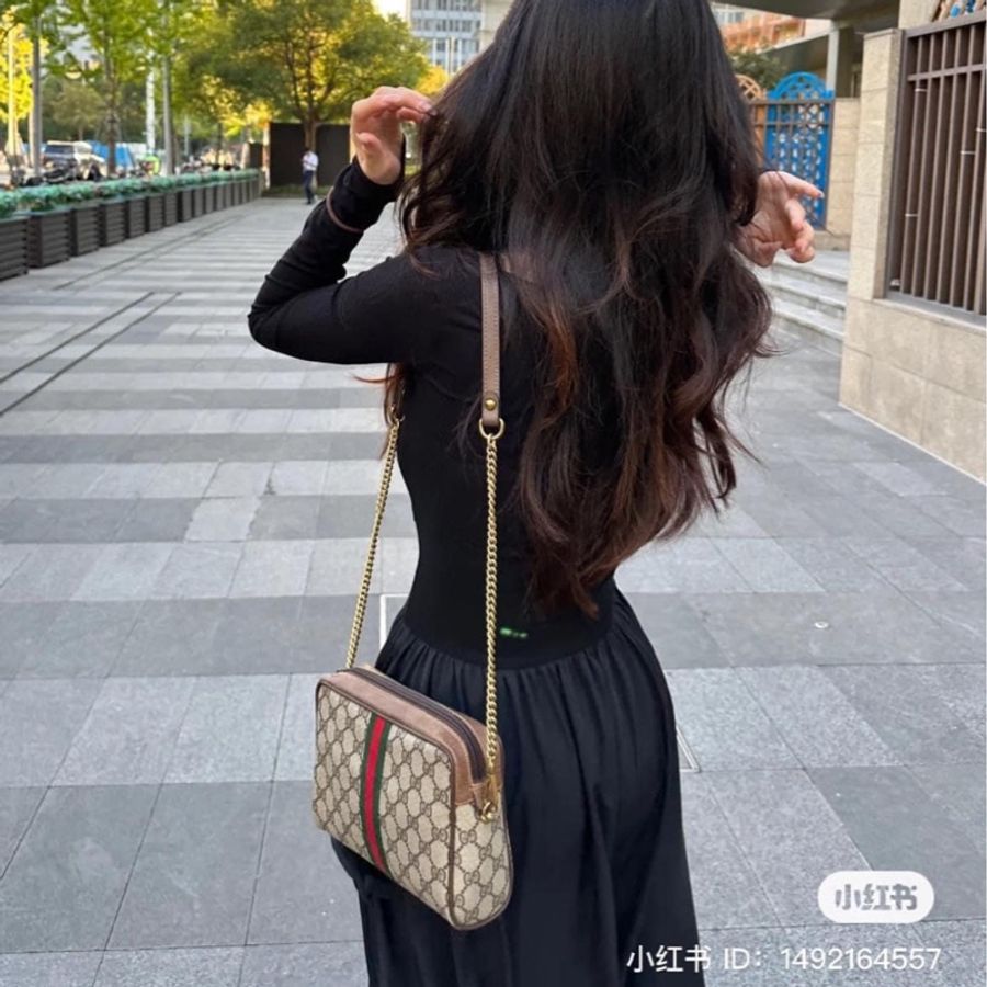 衝評價降價出Gucci 經典GG老花紅綠條紋包-1
