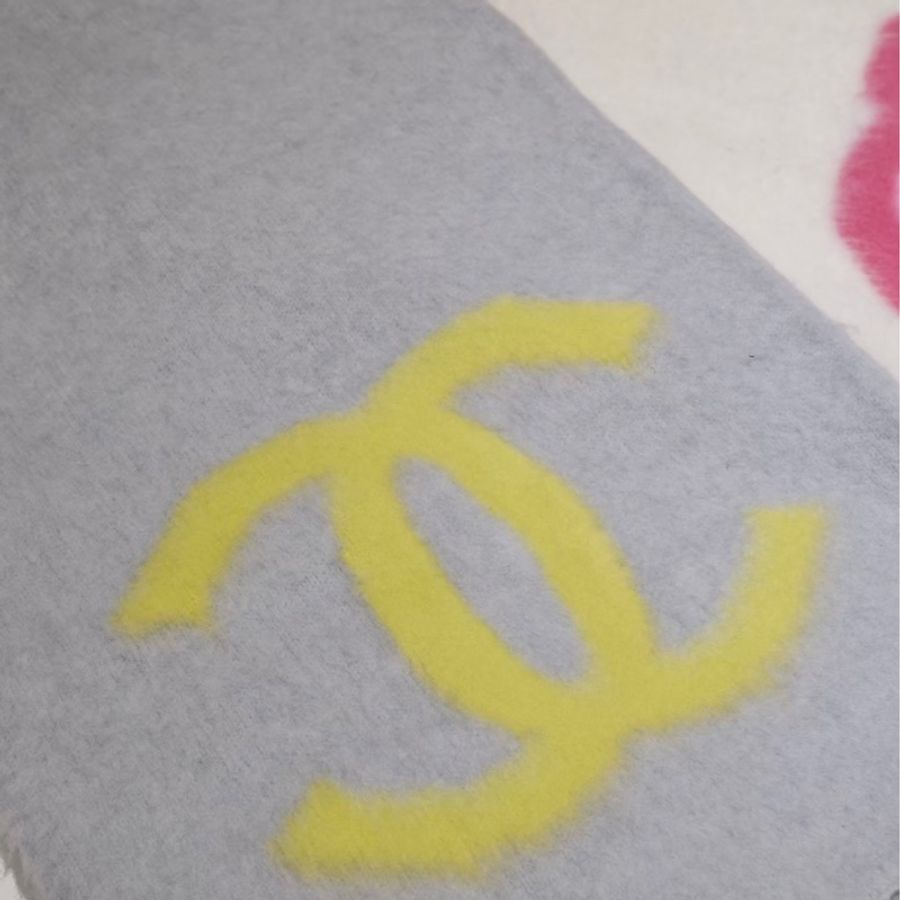 Chanel雙C圍巾/毛帽/手套 組合 灰款-4