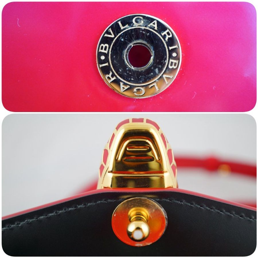 BVLGARI 寶格麗 Serpenti Forever 紅色漆皮琺瑯蛇頭肩背包 斜背包(附購證)-22