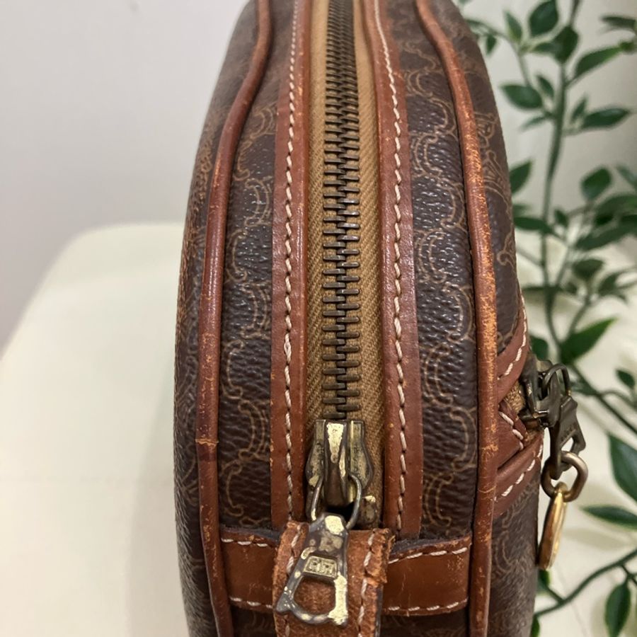Celine Vintage Macadam shoulder Bag 中古凱旋門手袋-16