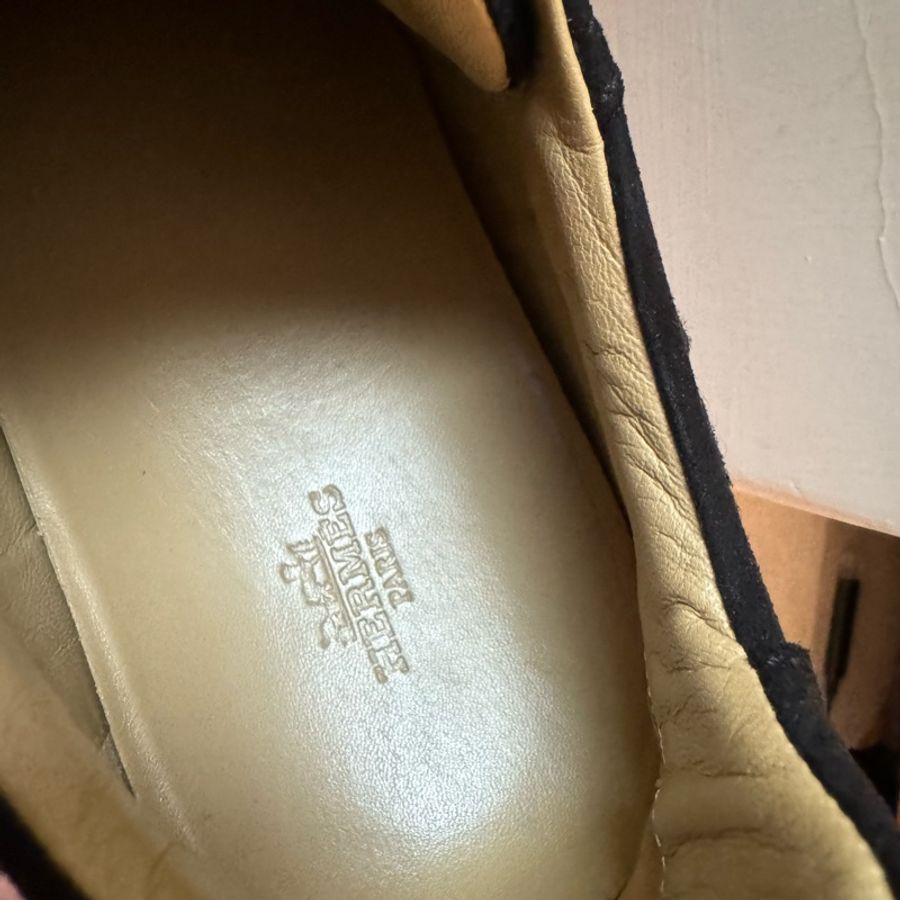 Hermes 絕版翅膀 麂皮 帆布鞋-11