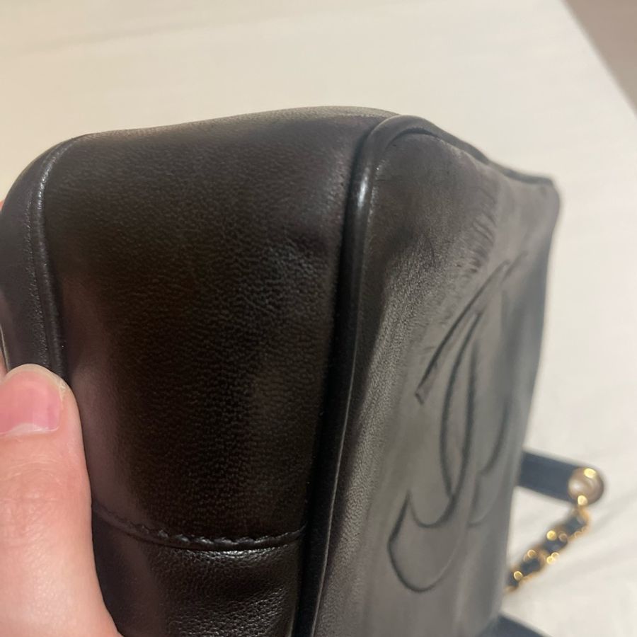 Chanel vintage tote bag 中古黑金托特包-9