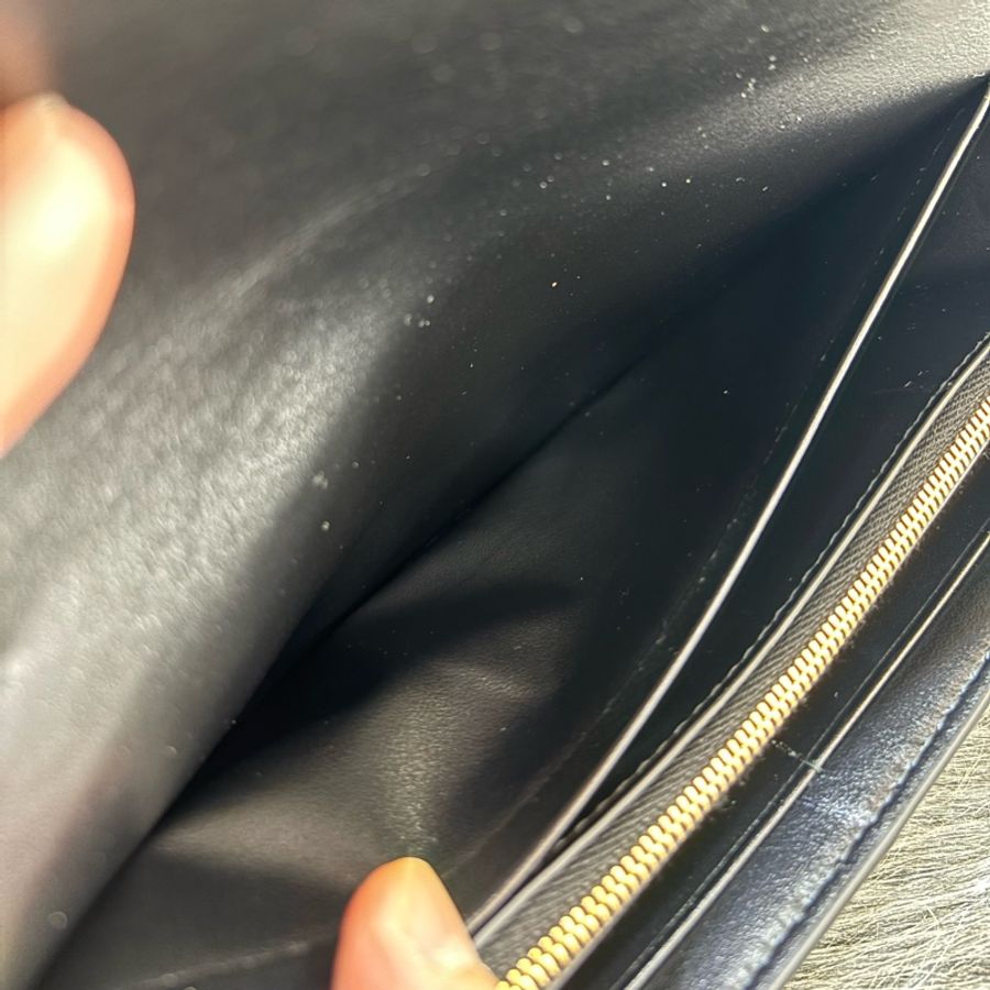 BOTTEGA VENETA BV 667433 黑色 CASSETTE 小牛皮 大方格 編織 釦式 拉鍊 零錢袋 長夾 皮夾 發財長夾-28