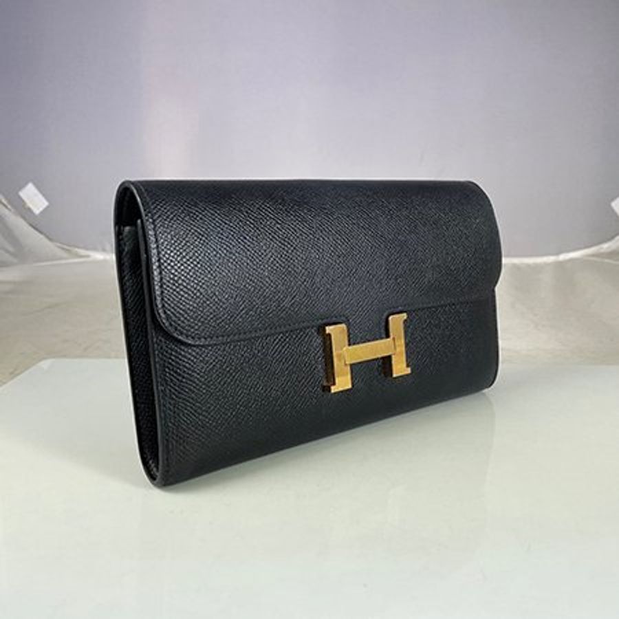 已售出*HERME'S 黑色EPSOM牛皮 CONSTANCE H長夾-1