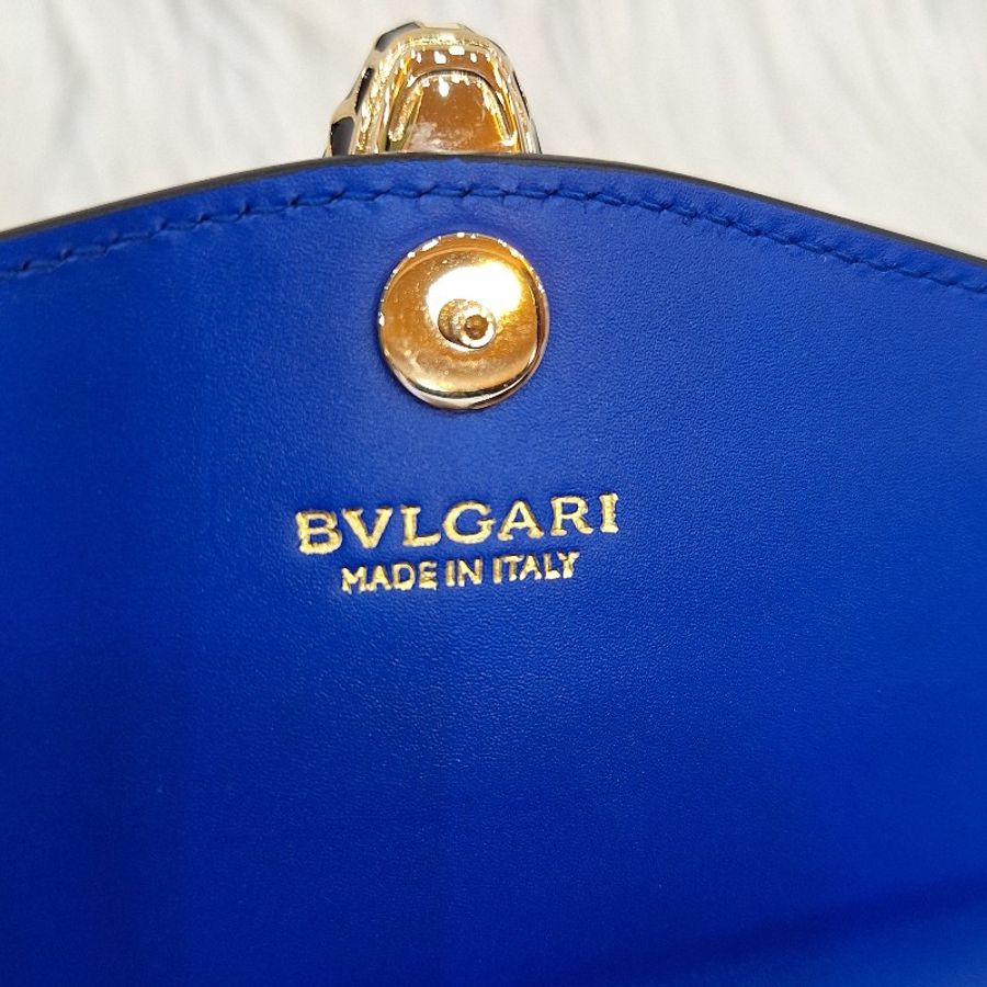 特價中Bvlgari SERPENTI 寶格麗蛇頭 閃電藍牛皮長夾/手拿包-16