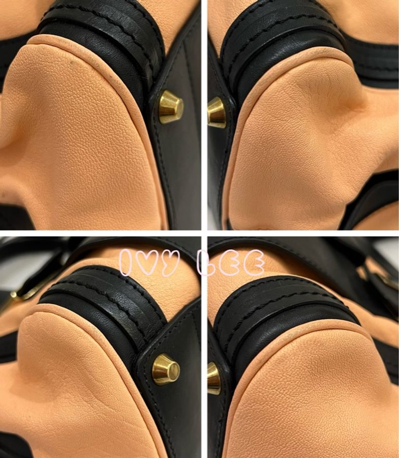 CHLOE Alice 撞色拼接手提包 斜背 肩背包 膚色 粉橘 二手精品-9