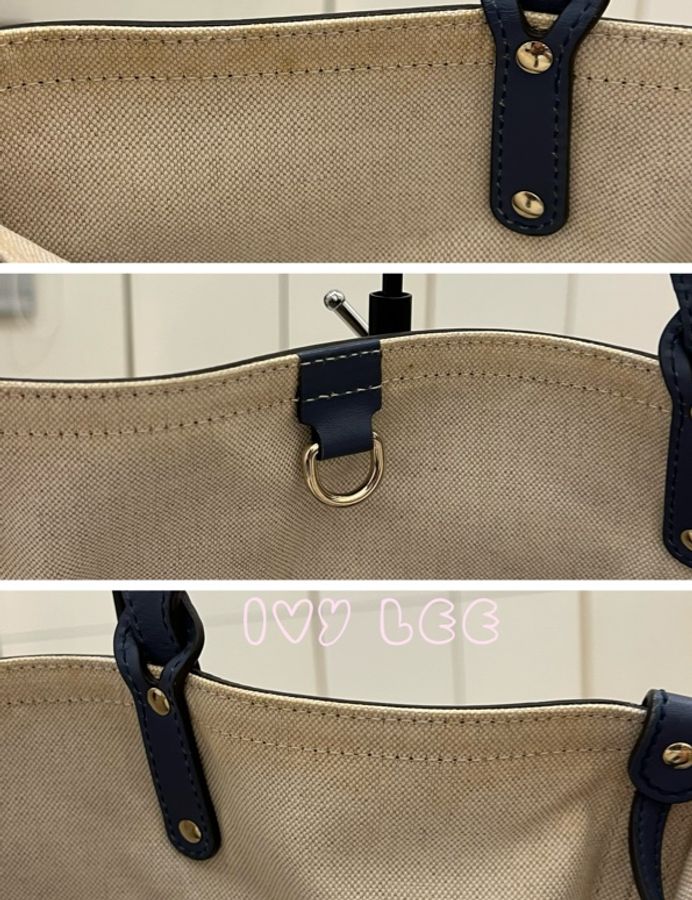 GUCCI 247209 Graft系列經典雙G緹花橫式托特包 附皮革萬用袋 子母包 藍色邊 二手精品-21
