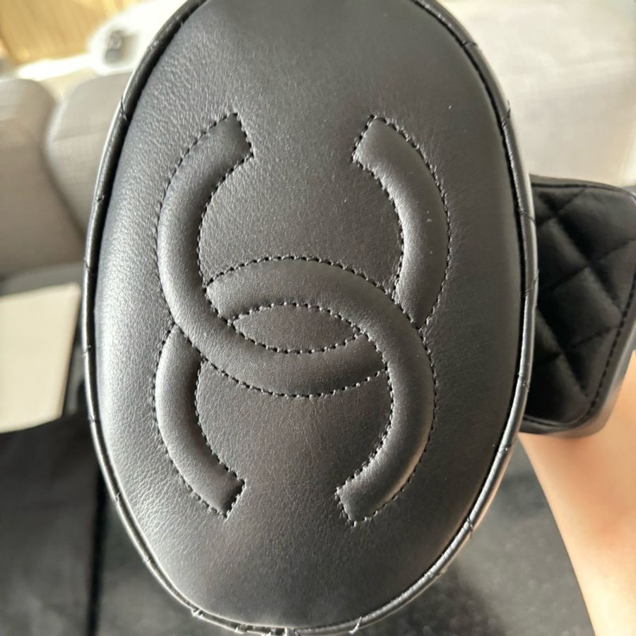 Chanel - 23A 黑羊金釦 子母款迷你雙肩小書包-7