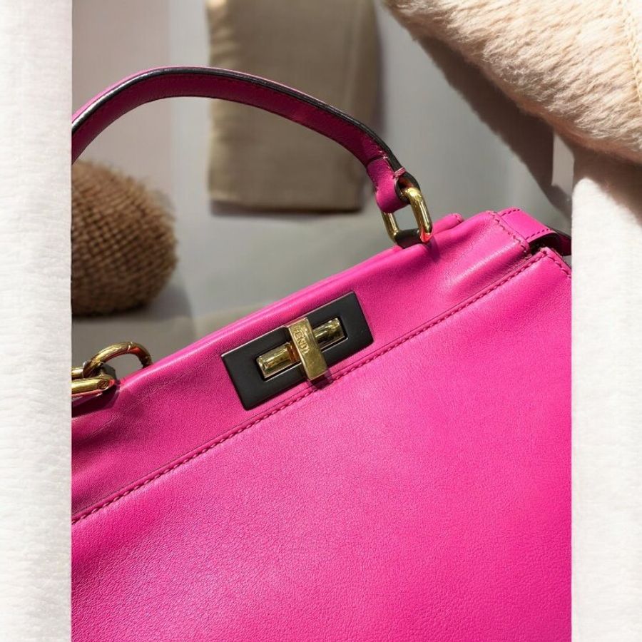 FENDI Peekaboo手提兩用 桃色-2