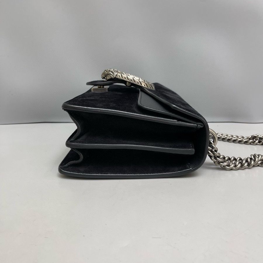 Gucci 酒神中號黑色廘皮鏈條包-2