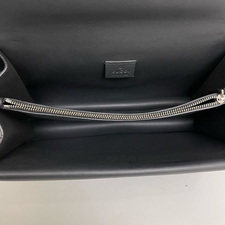 Gucci 酒神中號黑色廘皮鏈條包-7