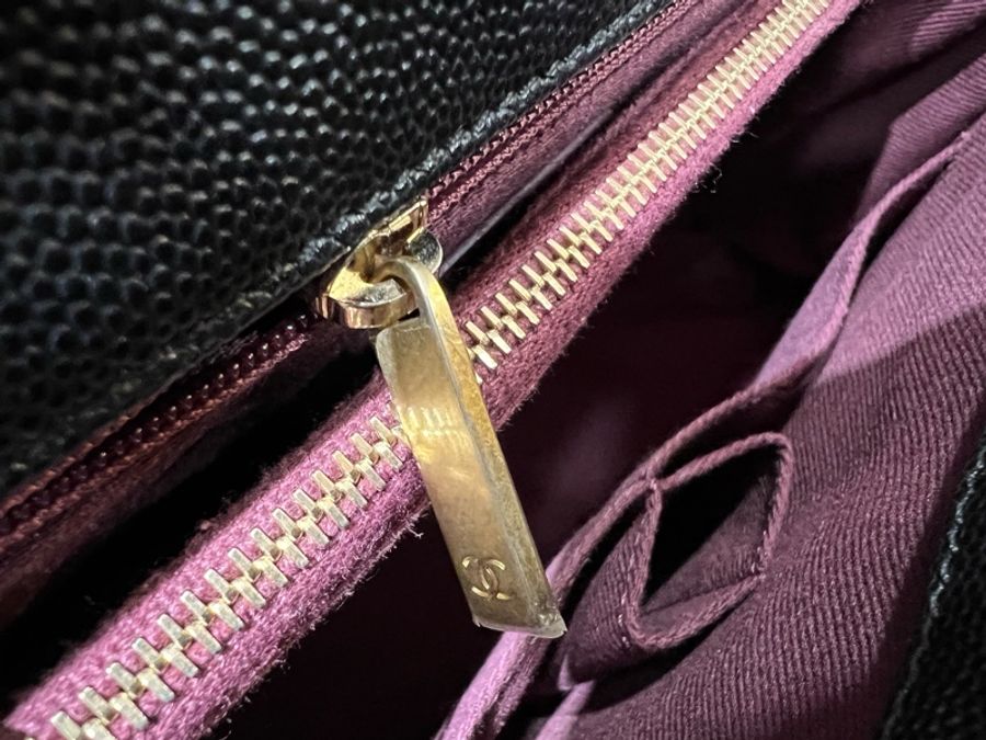 Chanel A92991 黑色 荔枝皮 金釦 Coco Handle 28 手提包 肩背包 公事包-16
