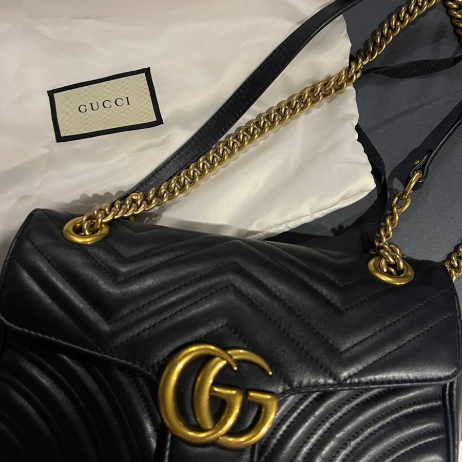 Gucci Marmont 系列 26cmx12cm GG仿舊金扣 (🇮🇹義大利本店親自購入保證真品）-0