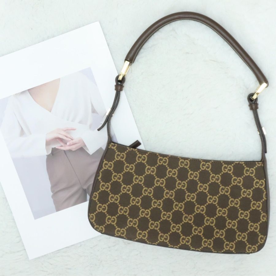 Gucci老花咖啡色shoulder bag🤎-0