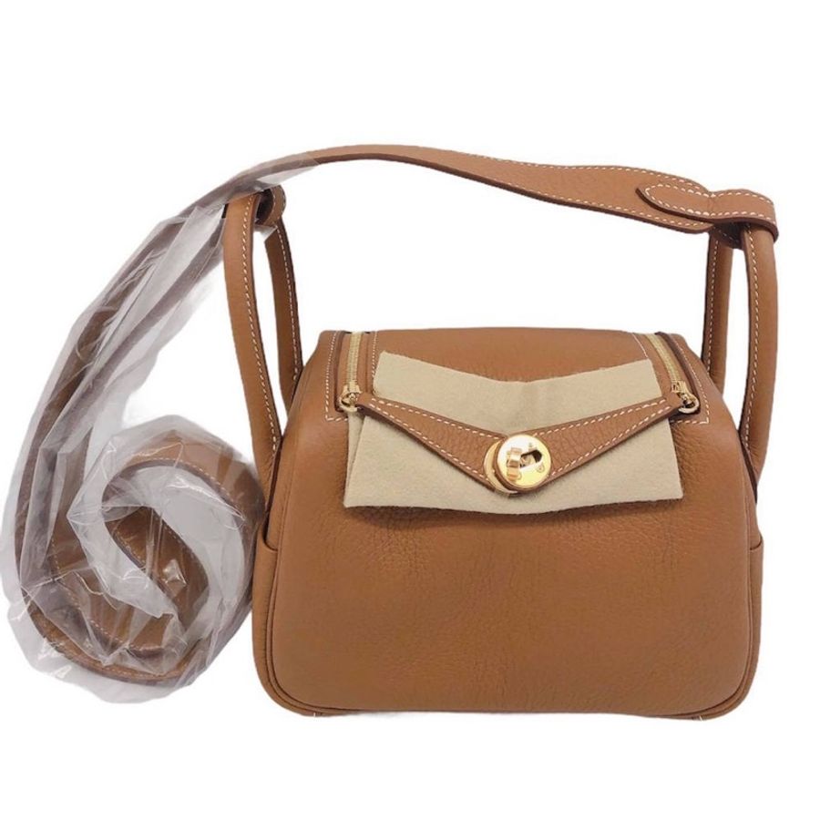 Hermes mini Lindy 全新 金棕金 TC牛皮-0