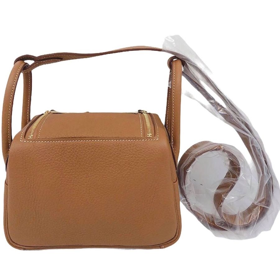 Hermes mini Lindy 全新 金棕金 TC牛皮-1