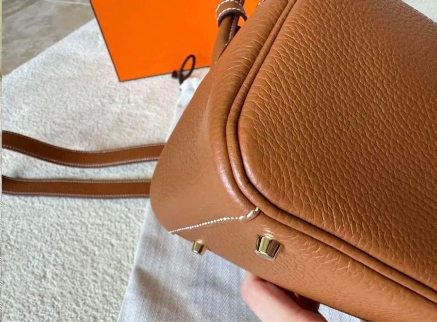 Hermes mini Lindy 全新 金棕金 TC牛皮-8