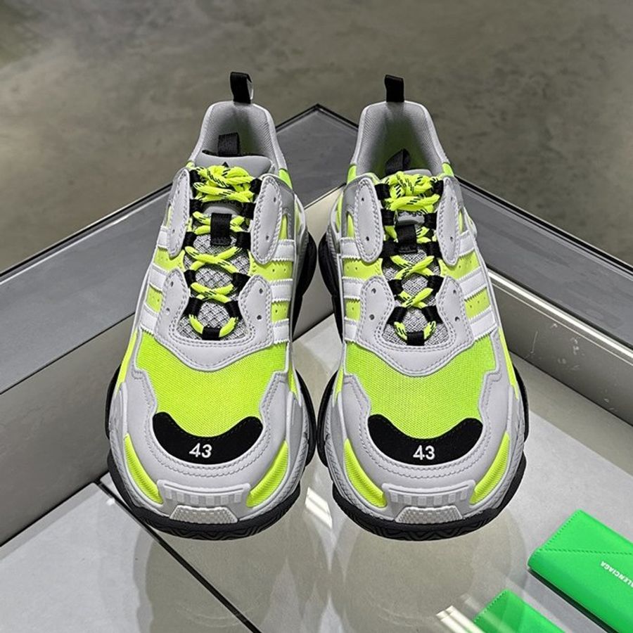 🎊佳節特賣🎁Adidas X Balenciaga 712821 Triple S 男款條紋經典運動鞋 綠/灰 EU 39/40/41/42/44/45/46-1