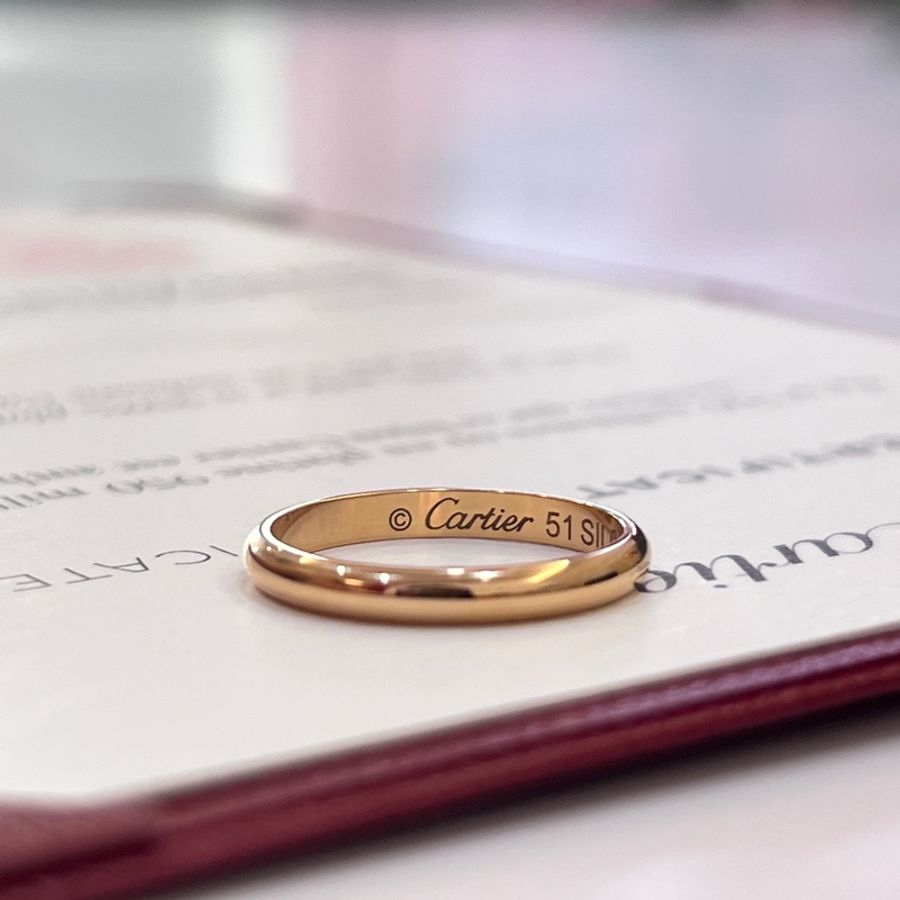 CARTIER 卡地亞1895系列 18K玫瑰金戒指 51碼(誠可議)-0