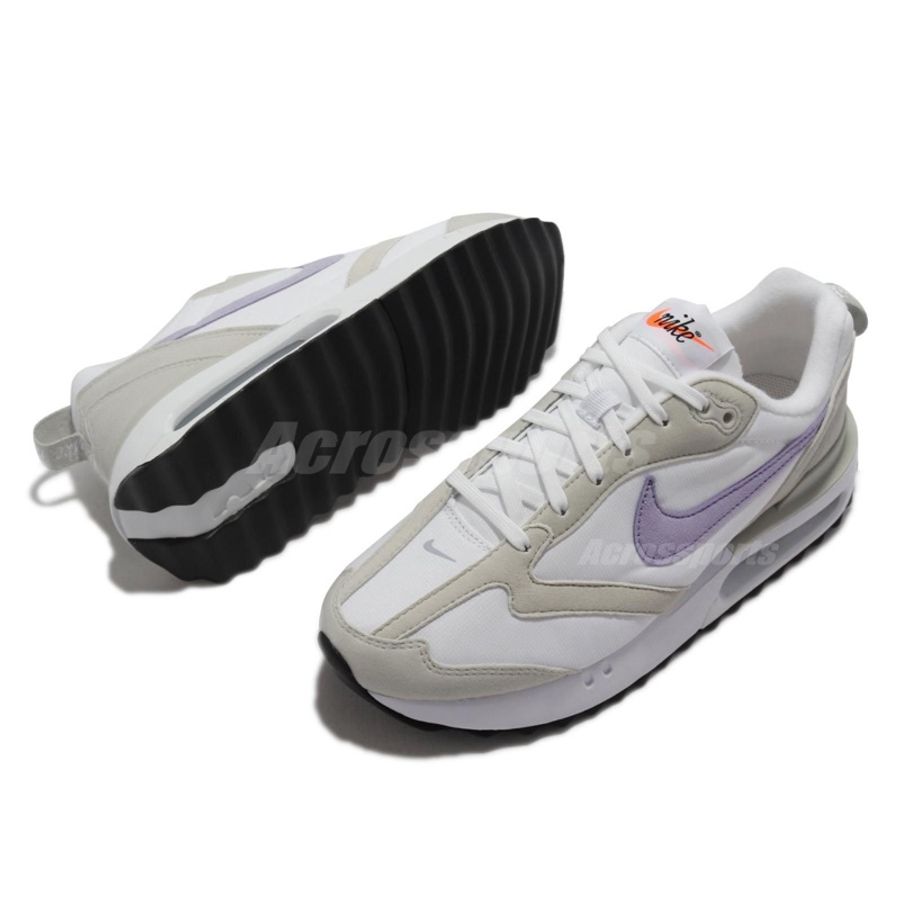 (全新品)Nike Air Max Dawn 女鞋 灰 白 清新紫 氣墊 絨面 運動鞋 DC4068-100-6