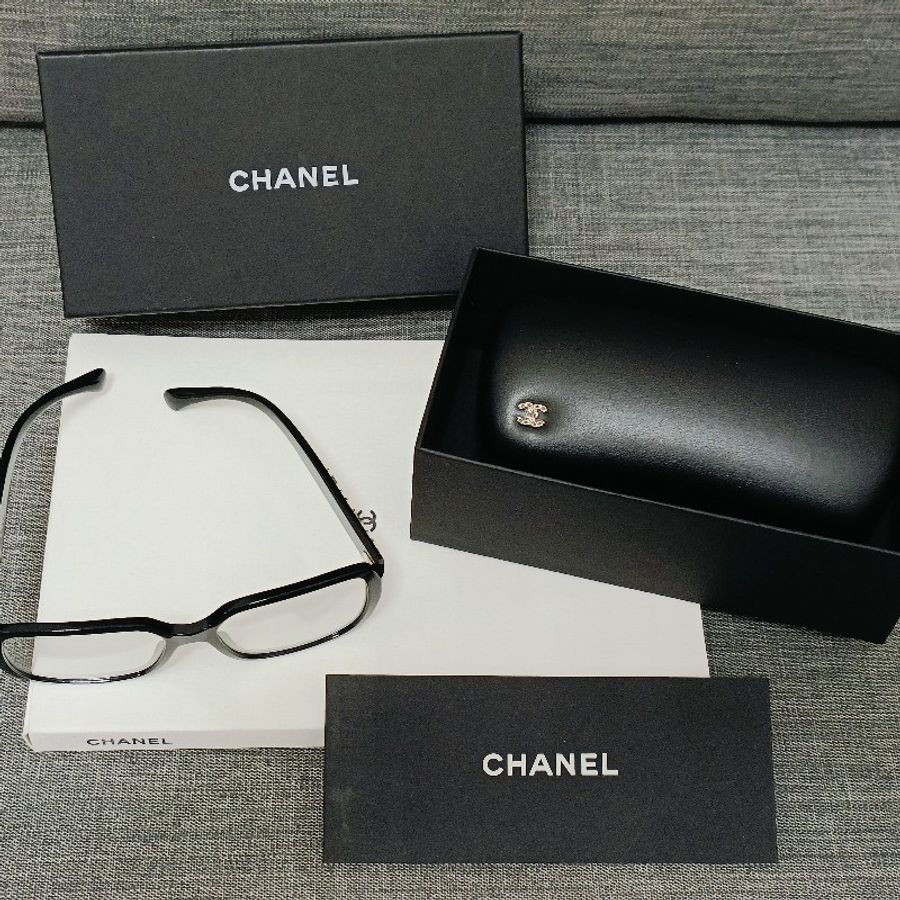 CHANEL 香奈兒 小臉素顏神器 專櫃缺貨款 黑色膠框平光眼鏡 光學眼鏡-6