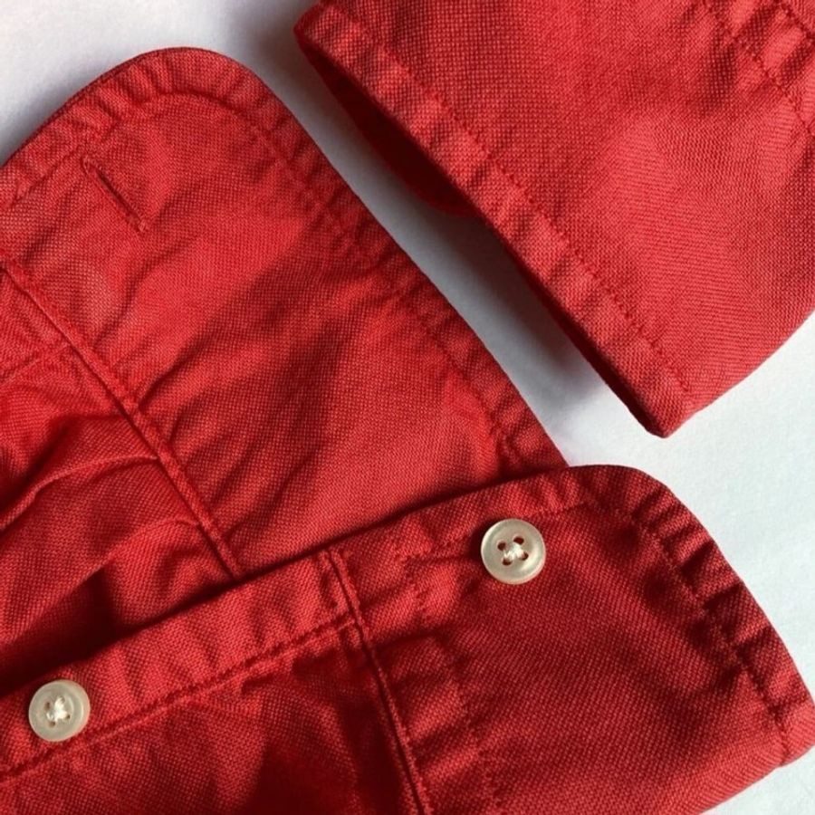 ☆Ralph Lauren ☆ 男款長袖襯衫 ☆ 牛津布料 ☆ 紅色 ☆ 尺寸 US XS 165/88A-3