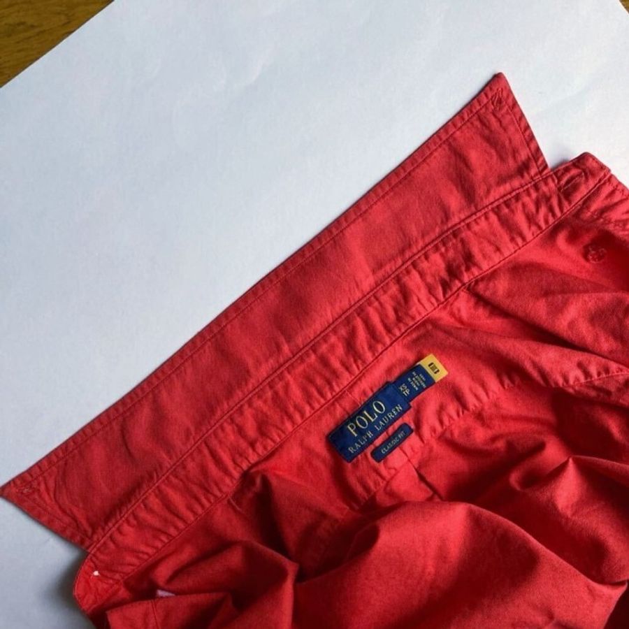 ☆Ralph Lauren ☆ 男款長袖襯衫 ☆ 牛津布料 ☆ 紅色 ☆ 尺寸 US XS 165/88A-4
