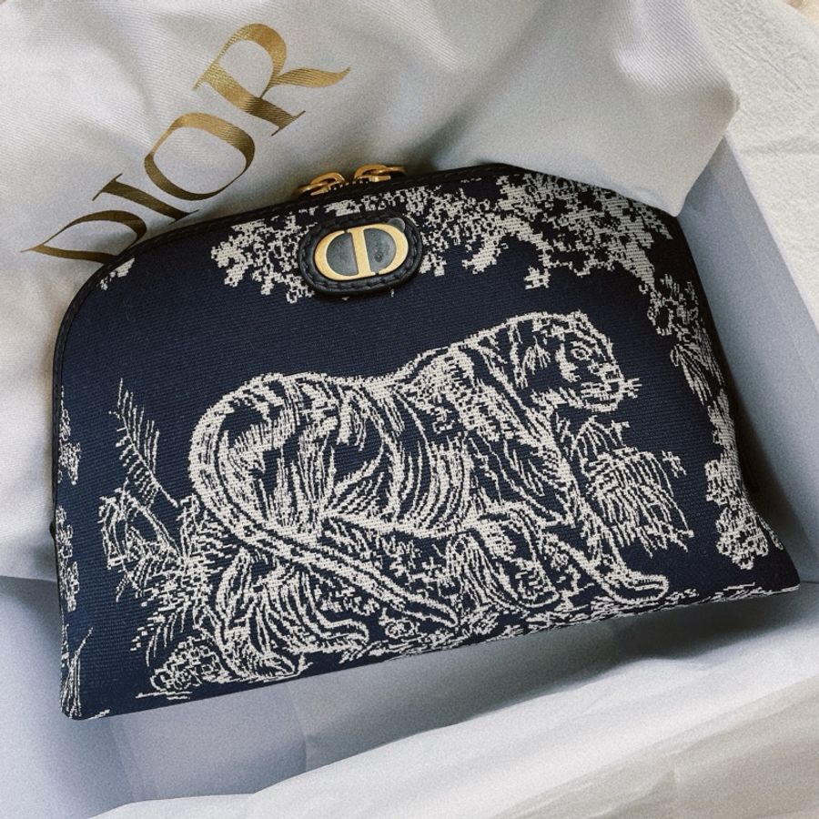 DIOR 全新 專櫃正品 老虎刺繡 化妝包 30 Montaigne-0