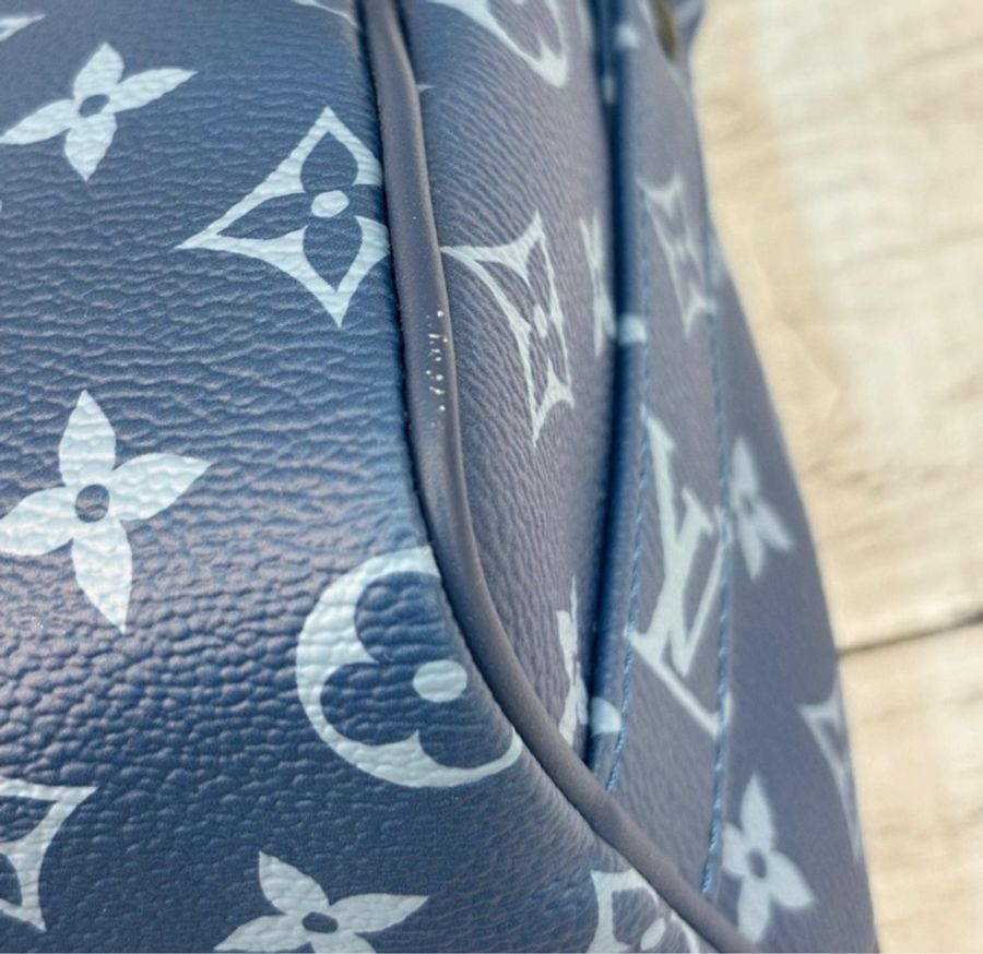 LV M46803 KEEPALL BANDOULIÈRE 25 大西洋藍 把手 斜背包*9成新25 x 15 x 11 cm 買113000 割愛71800買到賺到🤎🤎正常使用痕跡 高標繞道-4
