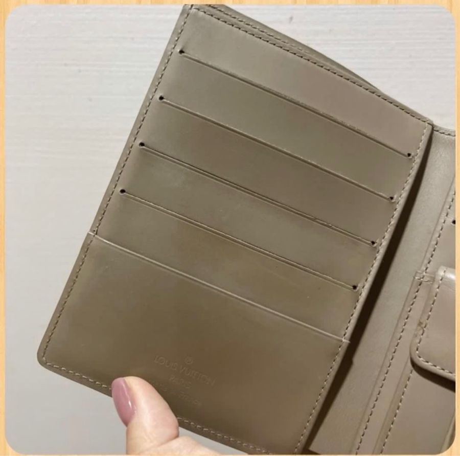 =2手=私物 LV LOUIS VUITTON EPI 紫藕色 三折中夾-3