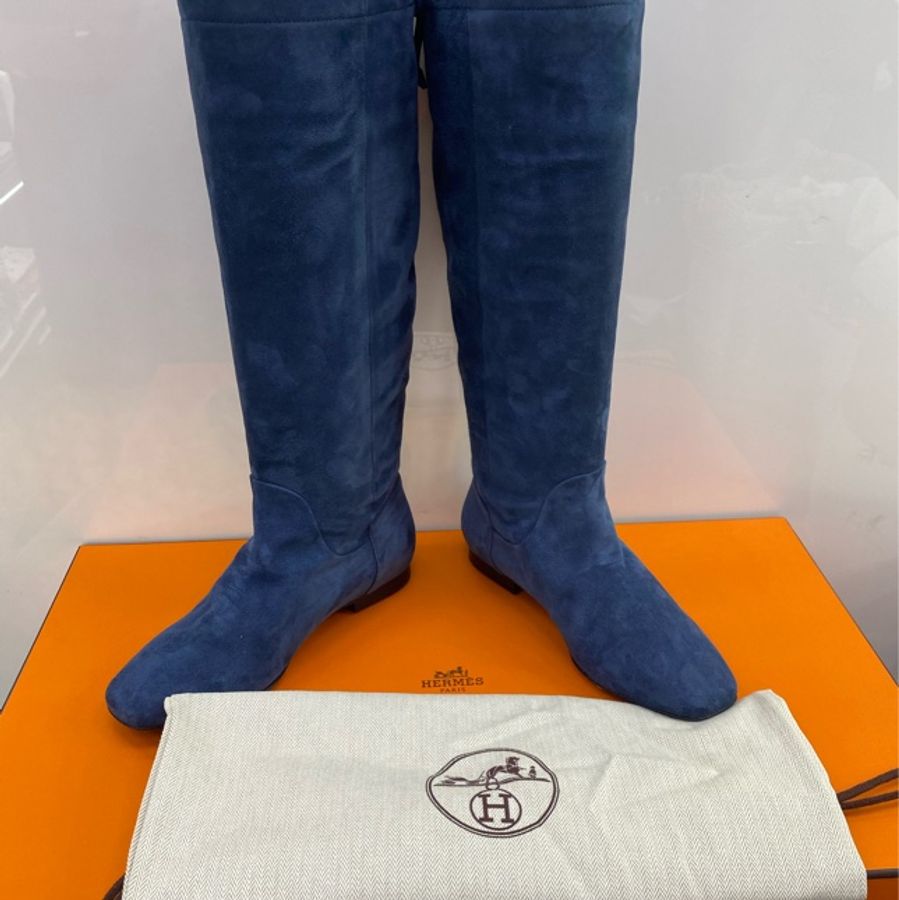 Hermès Suede Long Boots-10