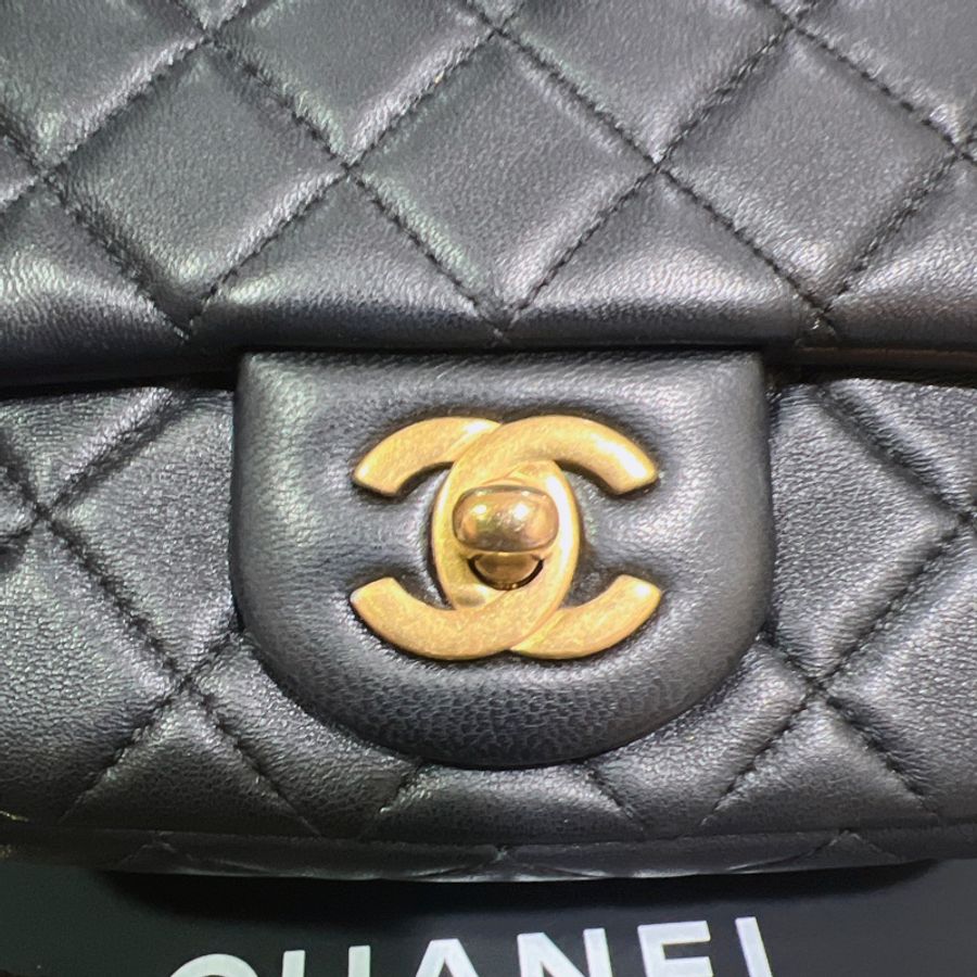 CHANEL 香奈兒 mini coco 經典爆款 黑色金球方胖 cf-7