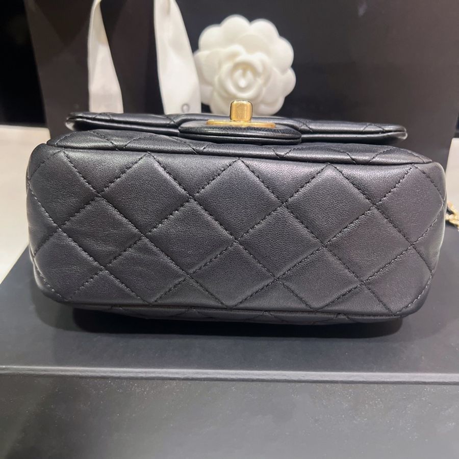 CHANEL 香奈兒 mini coco 經典爆款 黑色金球方胖 cf-9