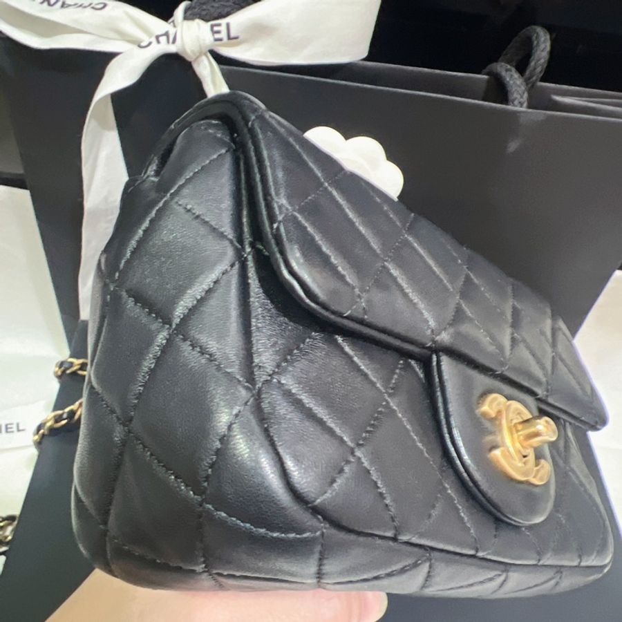 CHANEL 香奈兒 mini coco 經典爆款 黑色金球方胖 cf-11