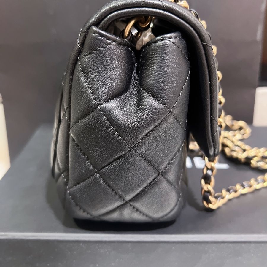 CHANEL 香奈兒 mini coco 經典爆款 黑色金球方胖 cf-15