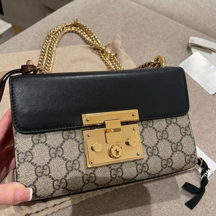 🌟二手/惜售 🌟誠可小議💖Gucci Padlock皮革老花金鏈條包-無盒、附防塵袋-6