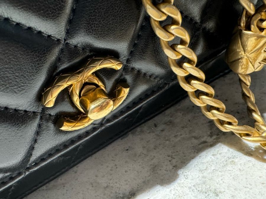 Chanel香奈兒 專櫃購買的金柱調節扣woc-1