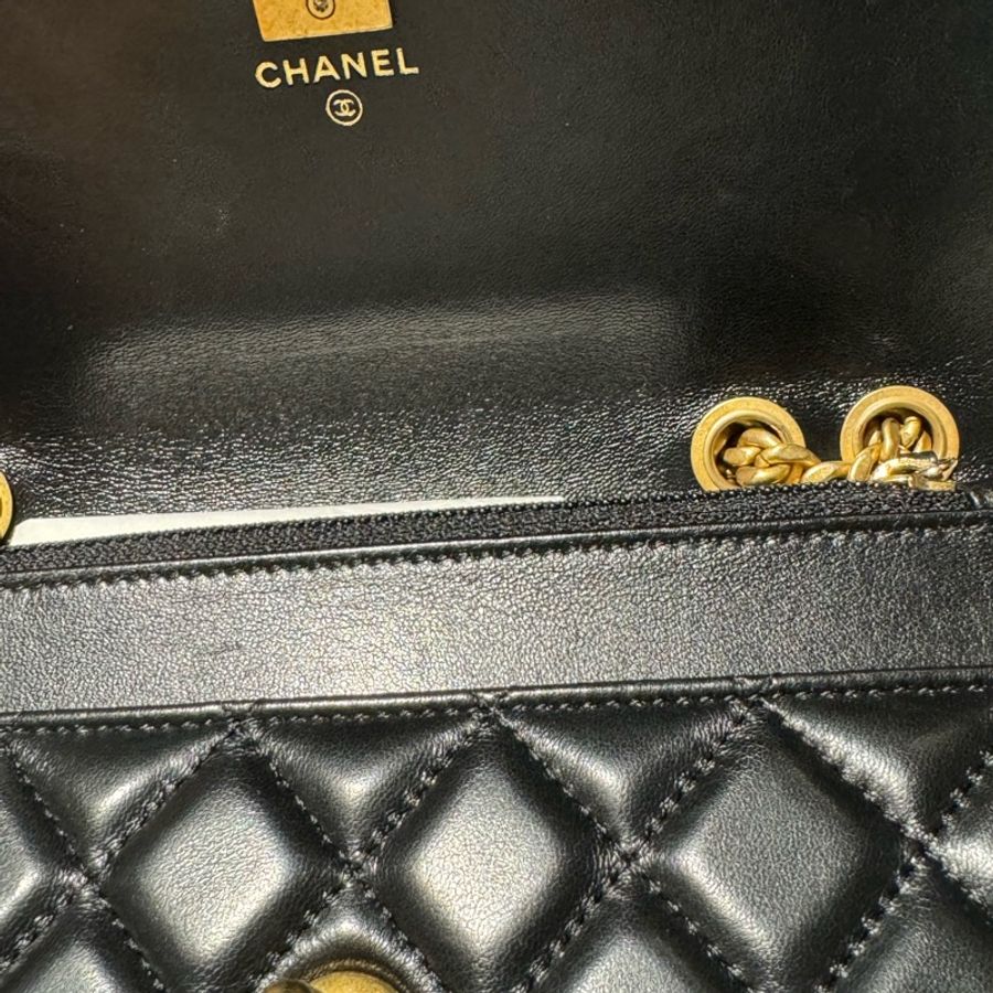 Chanel香奈兒 專櫃購買的金柱調節扣woc-4