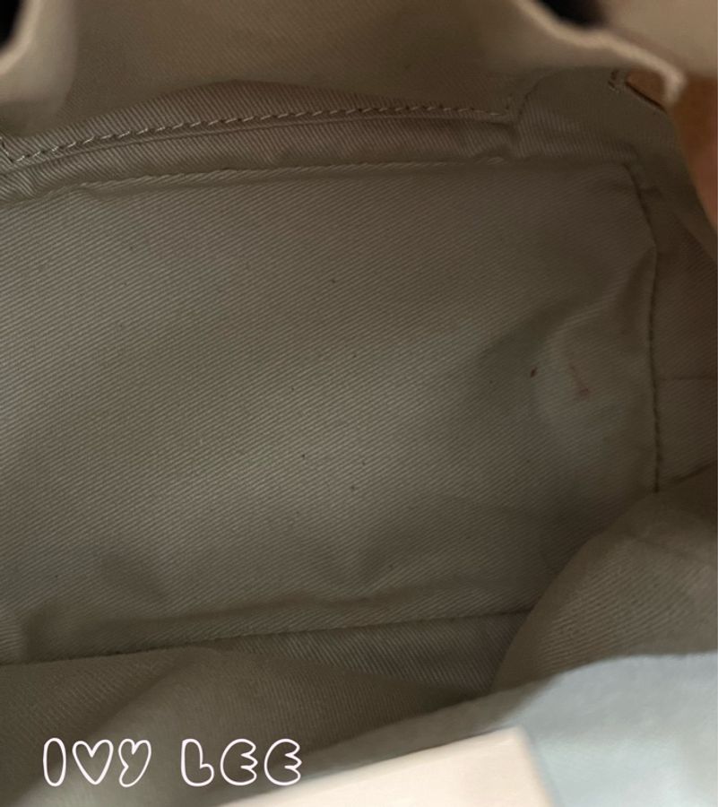 CHLOE FAYE 牛皮麂皮拼接款兩用後背包 淺奶茶 米色小款 二手精品-6