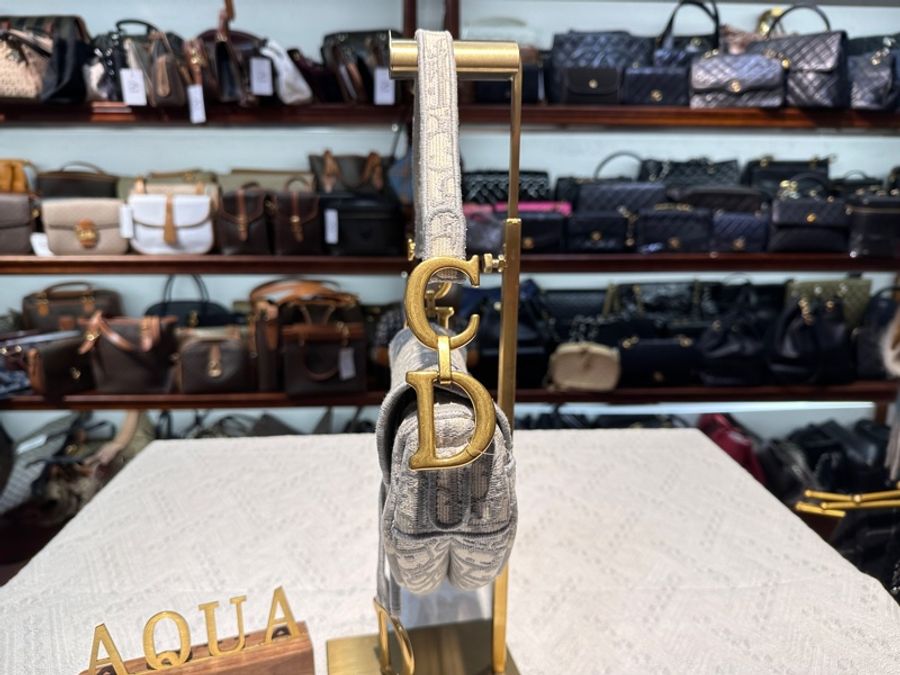 Dior Oblique Saddle Bag 迪奧灰色老花馬鞍包-1
