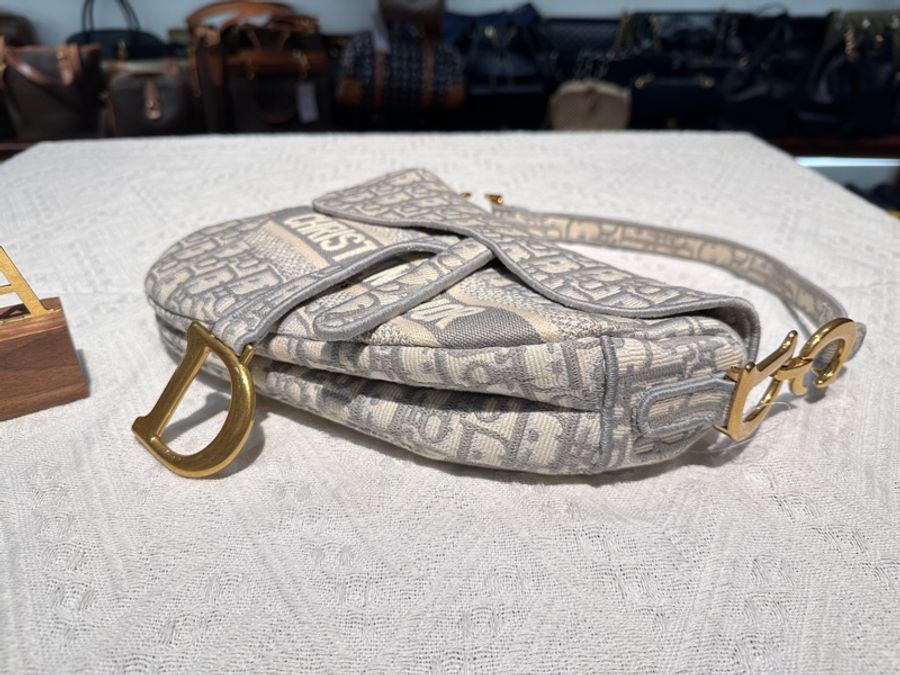 Dior Oblique Saddle Bag 迪奧灰色老花馬鞍包-8