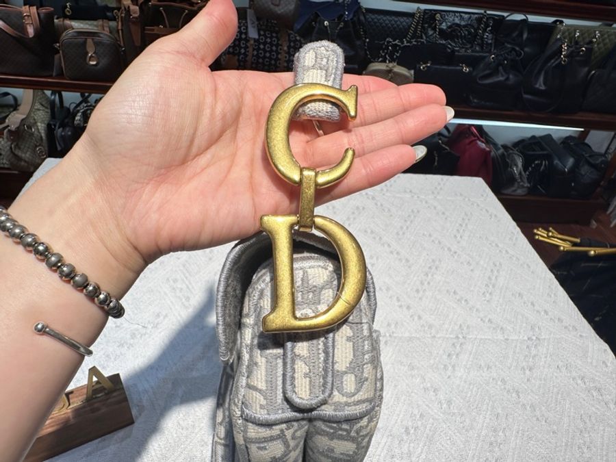 Dior Oblique Saddle Bag 迪奧灰色老花馬鞍包-18